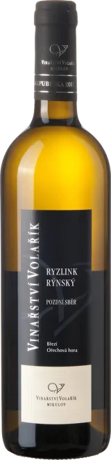 Butelka Volařík Ryzlink rýnský Výběr z hroznů Ořechová hora
